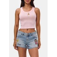 it's basic Kadın Mavi 4s6-32 Mini Mom Nakış Desenli Tasarım Denim Şort it's basic Kadın Mavi 4s6-32 Mini Mom Nakış Desenli Tasarım Denim Şort