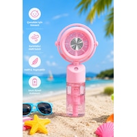 Glr K09 Pembe Şarjlı Sulu Mini Vantilatör 3 Kademeli Taşınabilir El Fanı, Nemlendiricili Buharlı Fa Glr K09 Pembe Şarjlı Sulu Mini Vantilatör 3 Kademeli Taşınabilir El Fanı, Nemlendiricili Buharlı Fa