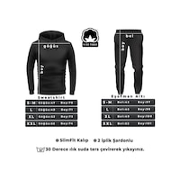 Uyguntarz Unisex Love Yourself Baskılı Bisiklet Yaka Eşofman Takımı Siyah Uyguntarz Unisex Love Yourself Baskılı Bisiklet Yaka Eşofman Takımı Siyah