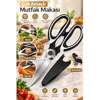 Porsima Pbt-934 Çok Fonksiyonlu Paslanmaz Çelik Mutfak Makası 20 Cm - Koruyucu Kılıflı Et, Tavuk, Balık Kesme & Ceviz Kıracaklı Mutfak Makası Siyah Porsima Pbt-934 Çok Fonksiyonlu Paslanmaz Çelik Mutfak Makası 20 Cm - Koruyucu Kılıflı Et, Tavuk, Balık Kesme & Ceviz Kıracaklı Mutfak Makası Siyah