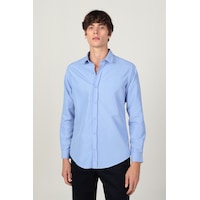 Tudors Slim Fit Uzun Kollu Kolay Ütü Teri Emen Nefes Alan Doku Kravatlık Dört Mevsim Erkek Gömlek 24892 Mavi Tudors Slim Fit Uzun Kollu Kolay Ütü Teri Emen Nefes Alan Doku Kravatlık Dört Mevsim Erkek Gömlek 24892 Mavi