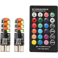 18 Led Rgb T10 Kumandalı Çakarlı Araç Park Ampülü 18 Led Rgb T10 Kumandalı Çakarlı Araç Park Ampülü