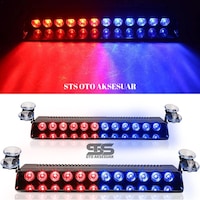 Polis Çakarı Cam Içi Vantuzlu 12 Led Kırmızı Mavi Çakmaklık Girişli Ön Arka Cam 15 Mod Polis Çakarı Cam Içi Vantuzlu 12 Led Kırmızı Mavi Çakmaklık Girişli Ön Arka Cam 15 Mod