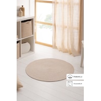 Ocean Home Textile Yıkanabilir Bej Kırçıllı Pamuklu Halı Kilim 80 Cm Çap Ocean Home Textile Yıkanabilir Bej Kırçıllı Pamuklu Halı Kilim 80 Cm Çap
