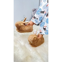 Nstil Kadın Panduf Tavşan Figürlü Peluş Ev Botu Desenli Düz Taban Rahat Hafif 359 Kahverengi Nstil Kadın Panduf Tavşan Figürlü Peluş Ev Botu Desenli Düz Taban Rahat Hafif 359 Kahverengi