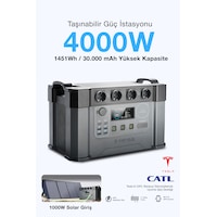 4000w Taşınabilir Güç Istasyonu - 1451wh Lifepo4 Batarya Solar Destekli Ups Hızlı Şarj App Kontrollü 4000w Taşınabilir Güç Istasyonu - 1451wh Lifepo4 Batarya Solar Destekli Ups Hızlı Şarj App Kontrollü