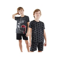Denokids Yıldızlı Dino Erkek Çocuk 2'li Pijama Takım Renkli Çok Renkli Denokids Yıldızlı Dino Erkek Çocuk 2'li Pijama Takım Renkli Çok Renkli