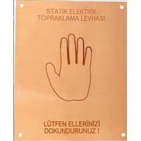 Statik Elektrik Topraklama Levhası 20 25cm Elektrolitik Bakır Üzeri Lazer Kazıma Statik Elektrik Topraklama Levhası 20 25cm Elektrolitik Bakır Üzeri Lazer Kazıma