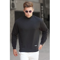 Madmext Siyah Balıkçı Yaka Sweatshirt 5301 Siyah Madmext Siyah Balıkçı Yaka Sweatshirt 5301 Siyah