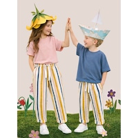 Mshb&g Çizgili Dokuma Unisex Kız Erkek Çocuk Dokuma Pantolon İlkbahar-yaz 2-8 Yaş Çok Renkli Mshb&g Çizgili Dokuma Unisex Kız Erkek Çocuk Dokuma Pantolon İlkbahar-yaz 2-8 Yaş Çok Renkli