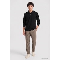 Tommy Life Siyah Rahat Form Basic Erkek Polo Yaka T-shirt - 88512