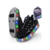 Nstil Unisex Yetişkin Çocuk Spor Ayakkabı Akıllı Bağcıklı Çıkarılabilen Patenli Işıklı Sneaker 003 Siyah Nstil Unisex Yetişkin Çocuk Spor Ayakkabı Akıllı Bağcıklı Çıkarılabilen Patenli Işıklı Sneaker 003 Siyah
