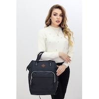 Termal Bölmeli Siyah Anne Bebek Sırt Çantası Geniş Hacimli Su Geçirmez Bakım Çantası Puset Uyumlu Siyah Termal Bölmeli Siyah Anne Bebek Sırt Çantası Geniş Hacimli Su Geçirmez Bakım Çantası Puset Uyumlu Siyah