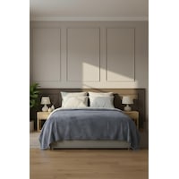 Pufina Tek Kişilik Tavşan Tüyü Dokulu Peluş Battaniye & Yatak Örtüsü 150x220 Antrasit