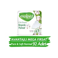 Molped Pure&Soft Normal Hijyenik Ped Avantajlı Mega Fırsat Paketi 92 Adet Molped Pure&Soft Normal Hijyenik Ped Avantajlı Mega Fırsat Paketi 92 Adet