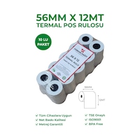 56x12 Termal Rulo Yazarkasa Pos Rulosu 1 Paket 10 Adet Tse Belgeli Bpa Free 56x12 Termal Rulo Yazarkasa Pos Rulosu 1 Paket 10 Adet Tse Belgeli Bpa Free