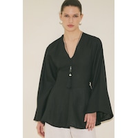 Manuka %100 Keten Volümlü Tunik Siyah Ss26tnk00002-01 Siyah Manuka %100 Keten Volümlü Tunik Siyah Ss26tnk00002-01 Siyah