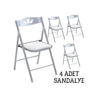 Katlanır Mutfak Sandalyesi Kırma Koltuk Beyaz 4 Adet 1055 Katlanır Mutfak Sandalyesi Kırma Koltuk Beyaz 4 Adet 1055