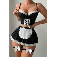 Bella Notte Siyah Fransız Model Hizmetçi Kostüm Bella Notte Siyah Fransız Model Hizmetçi Kostüm