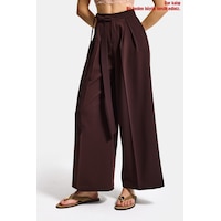 it's basic Kadın Acı Kahve W5 Palazzo Fit Özel Kumaş Kemer Detaylı Tasarım Pantolon Acı Kahverengi it's basic Kadın Acı Kahve W5 Palazzo Fit Özel Kumaş Kemer Detaylı Tasarım Pantolon Acı Kahverengi