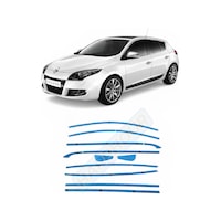 Renault Megane 3 Hb 2008-2016 Uyumlu Krom Cam Çerçevesi 10 Parça Tam Tur Paslanmaz Krom Çıta Renault Megane 3 Hb 2008-2016 Uyumlu Krom Cam Çerçevesi 10 Parça Tam Tur Paslanmaz Krom Çıta