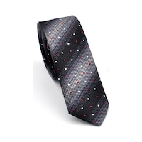 Gaffy Gri Füme Ve Siyah Verev Desenli Dokuma Kumaş Mendilli Slim Fit Kravat // Sdk-240803 Desenli Gaffy Gri Füme Ve Siyah Verev Desenli Dokuma Kumaş Mendilli Slim Fit Kravat // Sdk-240803 Desenli
