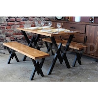 Doğal Ahşap Yemek Masası--6 Kişilik Masa-70-140 Doğal Ahşap Yemek Masası--6 Kişilik Masa-70-140
