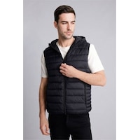 Defacto Su İtici Slim Fit Kapüşonlu Yelek N4652az26aubk27 Siyah-bk27 Defacto Su İtici Slim Fit Kapüşonlu Yelek N4652az26aubk27 Siyah-bk27