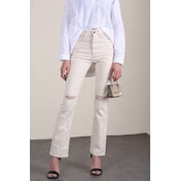 Mad Girls Bej Yırtık Detaylı Dar Kalıp Jean Mg1305 Mad Girls Bej Yırtık Detaylı Dar Kalıp Jean Mg1305