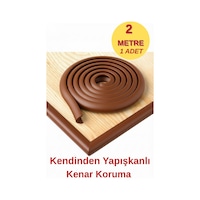 2 Metre 1 Adet Kahverengi Yumuşak Kauçuk Koruma Bebek Odası Mobilya Kenar Köşe Koruma Darbe Emici