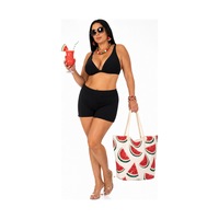 Büyük Beden Kalın Askılı Sabit Pedli Kadın Şortlu Bikini Takım Siyah Büyük Beden Kalın Askılı Sabit Pedli Kadın Şortlu Bikini Takım Siyah