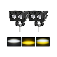 2 Adet Mini Led Spot Sis Farı Beyaz + Amber Çift Renk Lensli Ip68 Su Geçirmez Motosiklet Farı 2 Adet Mini Led Spot Sis Farı Beyaz + Amber Çift Renk Lensli Ip68 Su Geçirmez Motosiklet Farı