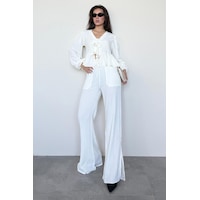 Madmext Ekru Önü Bağlamalı Bluz Pantolon Takımı Mg2343 Ekru Madmext Ekru Önü Bağlamalı Bluz Pantolon Takımı Mg2343 Ekru