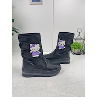 Nstil Alves Unisex Kadın - Erkek - Çocuk Kar Botu İçi Kürklü Cırt Cırtlı Kaymaz Taban Ayakkabı 802 Hello Kitty