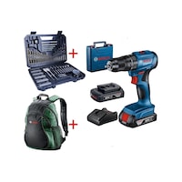 Bosch Professional GSB 185-lı 2x2.0AH Çift Akülü Darbeli Matkap - 06019K3100 + Bosch V-line Matkap & Vidalama Karışık Aksesuar Seti 103 Parça - 2607017367 + Bosch Sırt Çantası Yeşil Bosch Professional GSB 185-lı 2x2.0AH Çift Akülü Darbeli Matkap - 06019K3100 + Bosch V-line Matkap & Vidalama Karışık Aksesuar Seti 103 Parça - 2607017367 + Bosch Sırt Çantası Yeşil