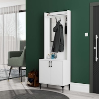 5020 Royal Sol Aynalı 2 Kapaklı 2 Askılı Portmanto Beyaz 5020 Royal Sol Aynalı 2 Kapaklı 2 Askılı Portmanto Beyaz