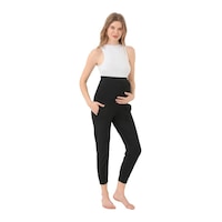Cottonhill Siyah Esnek Yüksek Bel Çift Cepli Hamile Jogger Eşofman Altı Cottonhill Siyah Esnek Yüksek Bel Çift Cepli Hamile Jogger Eşofman Altı