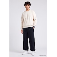 TOMMYLIFE Lacivert Lastikli Erkek Baggy Eşofman Alt - 82200 TOMMYLIFE Lacivert Lastikli Erkek Baggy Eşofman Alt - 82200
