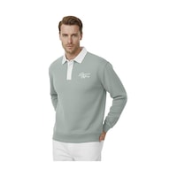 Deepsea Erkek Mint Yeşili Relax Fit İçi Polarlı Polo Yaka Sweatshirt Pamuklu Kalın Sweatshirt 2600762 Mint Yeşili Deepsea Erkek Mint Yeşili Relax Fit İçi Polarlı Polo Yaka Sweatshirt Pamuklu Kalın Sweatshirt 2600762 Mint Yeşili