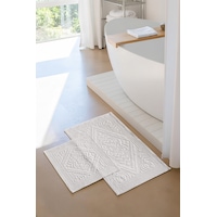 Soley Violeta 2'li Banyo Paspas Seti Kaymaz Taban %100 Pamuk 60x100 - 50x60 Cm Beyaz Soley Violeta 2'li Banyo Paspas Seti Kaymaz Taban %100 Pamuk 60x100 - 50x60 Cm Beyaz