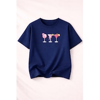 Herkesemoda Summer Baskı Detaylı Kadın Bisiklet Yaka Pamuklu T-shirt Lacivert Herkesemoda Summer Baskı Detaylı Kadın Bisiklet Yaka Pamuklu T-shirt Lacivert
