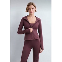 Soft&Basic Fit Yumuşak Dokulu Fermuarlı Kapüşonlu Cepli Parmak Geçirmeli Detaylı Hırka Bordo Soft&Basic Fit Yumuşak Dokulu Fermuarlı Kapüşonlu Cepli Parmak Geçirmeli Detaylı Hırka Bordo