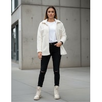 Kadın Slimfit Peluş, Polar, Düğmeli, Teddy Gömlek Yaka, Cepli, Sıcak Tutucu Yumuşak Kışlık Ceket Beyaz Kadın Slimfit Peluş, Polar, Düğmeli, Teddy Gömlek Yaka, Cepli, Sıcak Tutucu Yumuşak Kışlık Ceket Beyaz