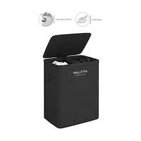 Paloma 100l Çift Yıkanabilir Bölmeli Katlanabilir Kumaş Kirli Çamaşır Sepeti Ink Black Xl