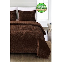Evlen Home Kapitone Kadife Yatak Örtüsü Seti Tek Kişilik Supersoft 2 Parça Yumuşak Elyaf Dolgulu Koyu Kahve Koyu Kahverengi Evlen Home Kapitone Kadife Yatak Örtüsü Seti Tek Kişilik Supersoft 2 Parça Yumuşak Elyaf Dolgulu Koyu Kahve Koyu Kahverengi