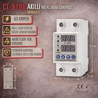 Cata Monofaze Ct-9198 63a Akıllı Voltaj Akım Koruyucu Cata Monofaze Ct-9198 63a Akıllı Voltaj Akım Koruyucu