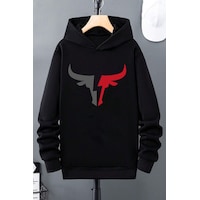 Uyguntarz Boğa Baskılı Erkek - Kız Çocuk Rahat Kalıp Sweatshirt Siyah Uyguntarz Boğa Baskılı Erkek - Kız Çocuk Rahat Kalıp Sweatshirt Siyah