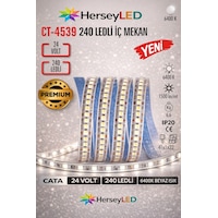 Ct-4539 24v Beyaz Işık 240 Led İç Mekan Şerit Led 5 Metre Ürün 24 Volttur Yanlış Trafo İle Çalıştırmayın Beyaz 6500k Ct-4539 24v Beyaz Işık 240 Led İç Mekan Şerit Led 5 Metre Ürün 24 Volttur Yanlış Trafo İle Çalıştırmayın Beyaz 6500k