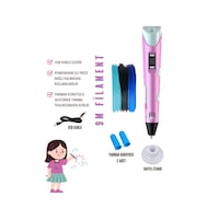 Pembe 3D Kalem 3D Pen Yazıcı Kalem – 3 Adet 3 Metrelik PLA Filament (Toplam 9M) + USB Kablo Pembe 3D Kalem 3D Pen Yazıcı Kalem – 3 Adet 3 Metrelik PLA Filament (Toplam 9M) + USB Kablo