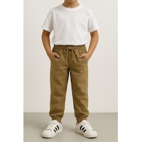 Freemen Erkek Çocuk Jogger Pantolon Keten Görünümlü Cepli Günlük Rahat Fit Bej Freemen Erkek Çocuk Jogger Pantolon Keten Görünümlü Cepli Günlük Rahat Fit Bej